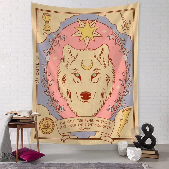 Kawaii Comics Cute Wall Hanging Tapestry Art Cartoon Cat Aesthetics Room Bedroom Living Room Home Decor