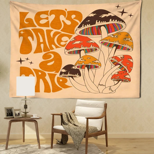 Fairytale Dreamy Mushroom Tapestry Psychedelic Carpet Bohemian Home Decor Witchcraft Hippie Kids Room Decor Wall Tapestries