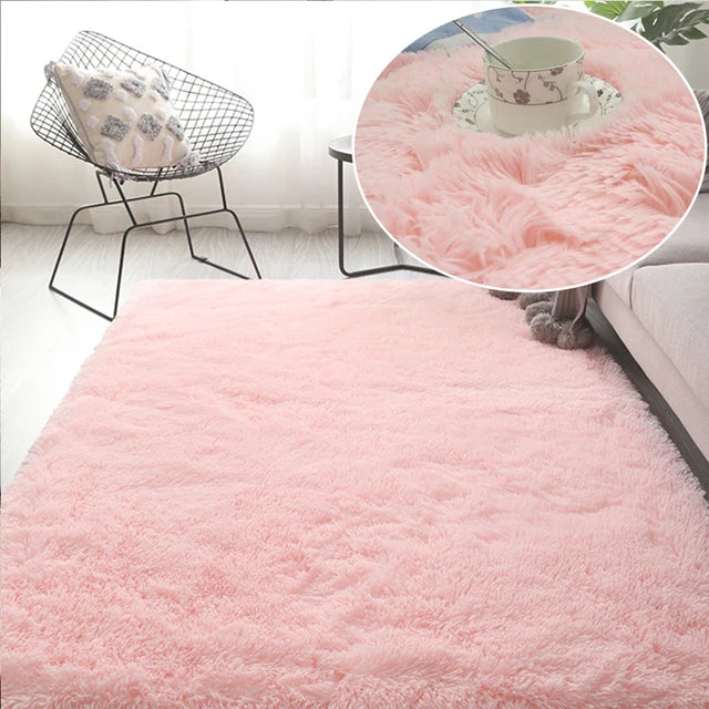 Soft Shaggy Carpet Living Room Fluffy Children Rugs Large Beige Plush Area Rug for Bedroom Kids Room Nursery Modern Home Decor