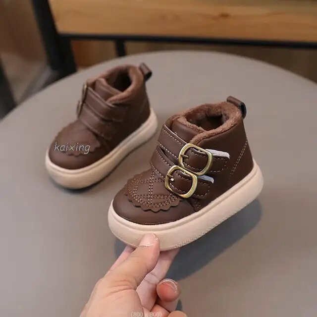 Fashion Baby Cotton Shoes Winter Warm Snow Boots Toddler Infant Soft Bottom Boots Non-slip Walkers Kids Shoes For Boys Girls