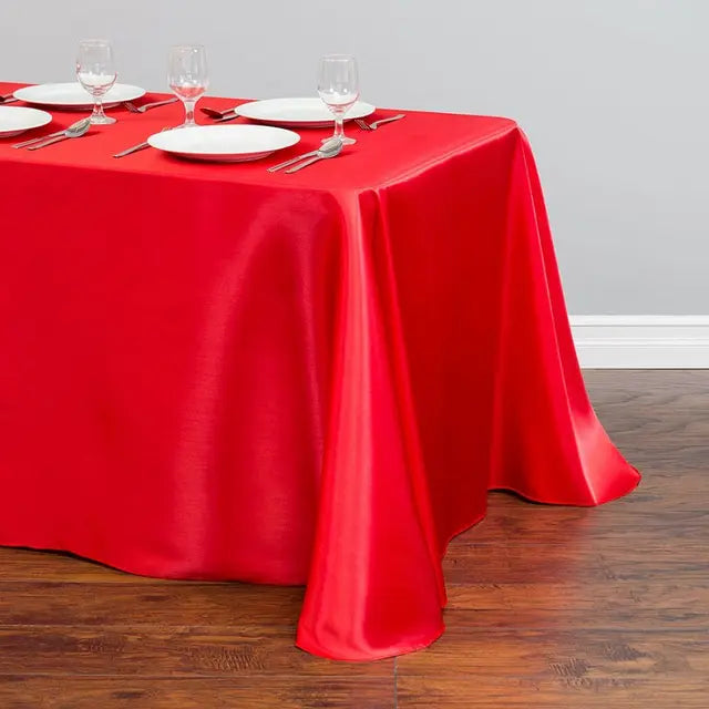 1pcs White Wedding Tablecloth Table Cover Rectangle for Christmas New Year Party Home Textile 228x339cm Stain Fabric