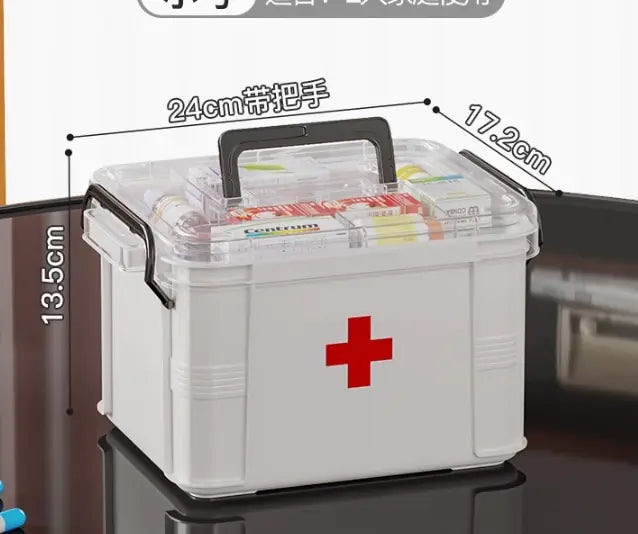 First Aid Kit Medicine Storage Box Portable Emergency Box Household Double Layers Medicine Boxes Medical Kit Storage Organizer