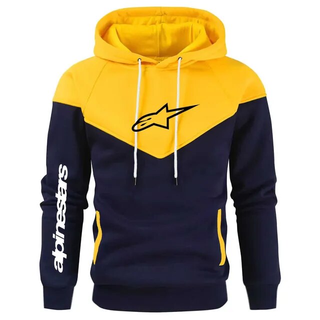 Autumn/Winter Men's Hoodie Fashion Splice Fleece Casual Loose Fit Warm Pullover High Quality Unisex Sports Hoodie