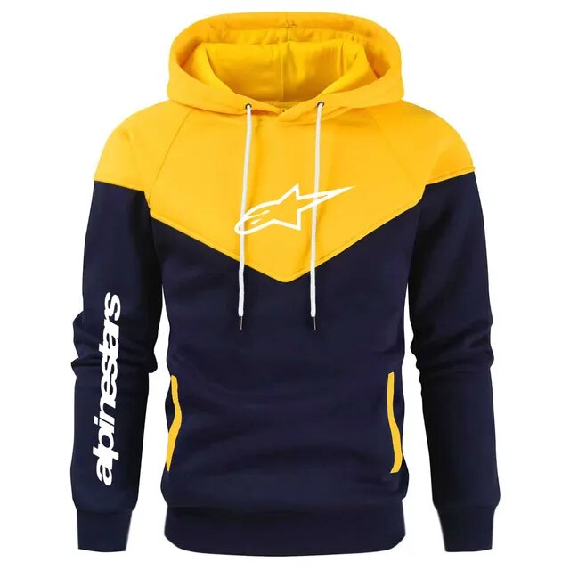 Autumn/Winter Men's Hoodie Fashion Splice Fleece Casual Loose Fit Warm Pullover High Quality Unisex Sports Hoodie